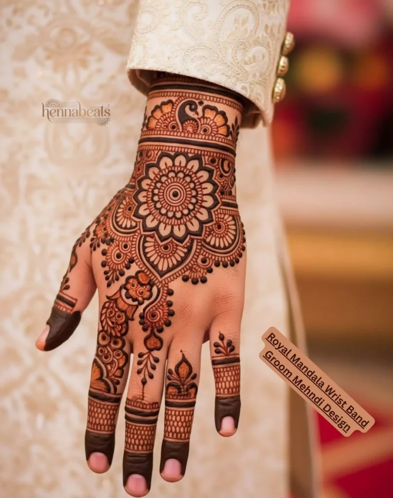 Royal Mandala Wrist Band Groom Mehndi Design