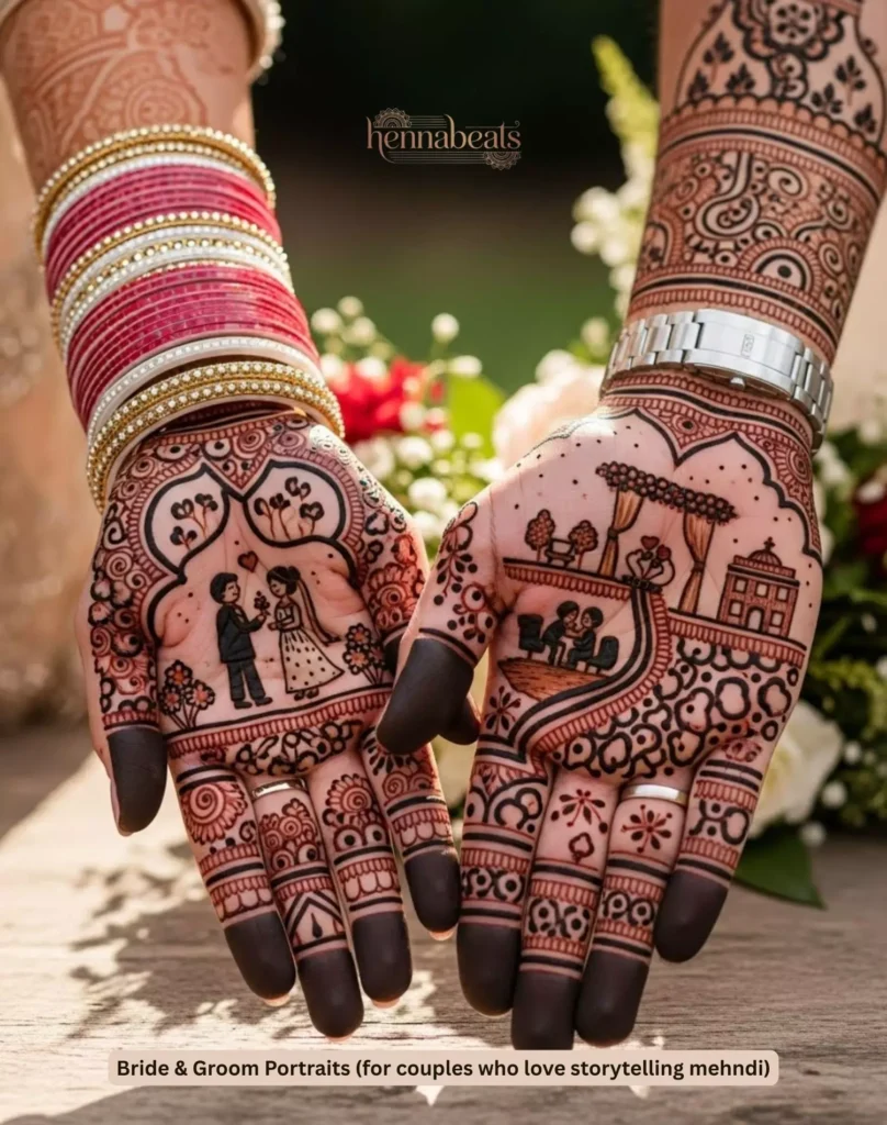 Bride & Groom Portraits (for couples who love storytelling mehndi)
