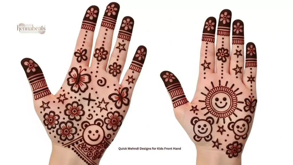Quick Mehndi Designs for Kids Front Hand