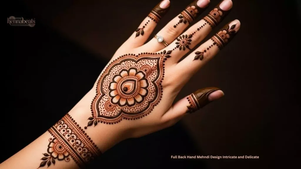 Full Back Hand Mehndi Design Intricate and Delicate