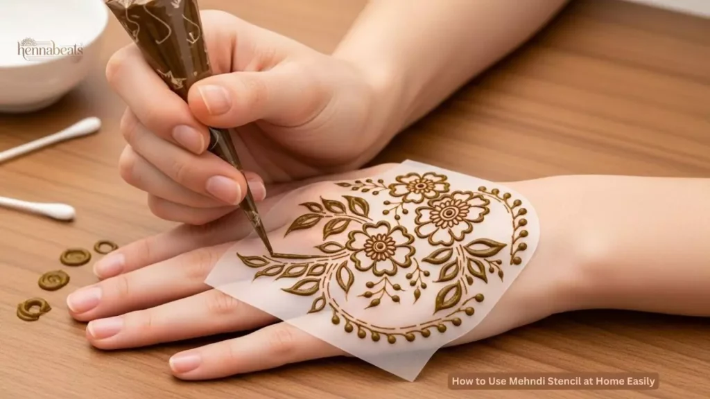 How to Use Mehndi Stencil at Home Easily