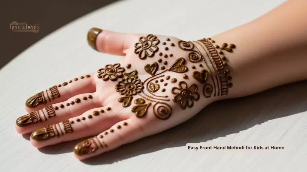 Easy Front Hand Mehndi for Kids at Home