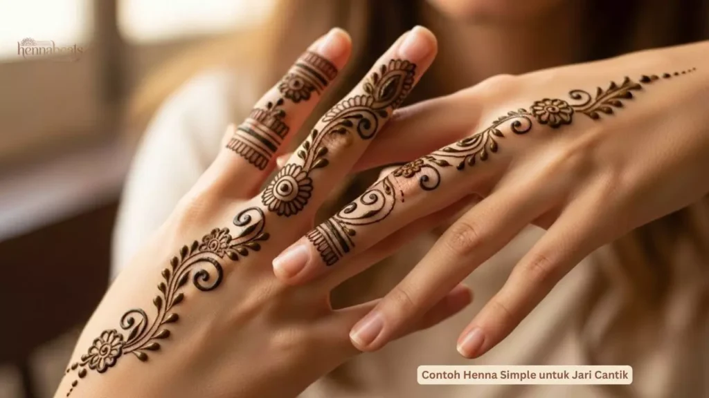 Contoh Henna Simple untuk Jari Cantik