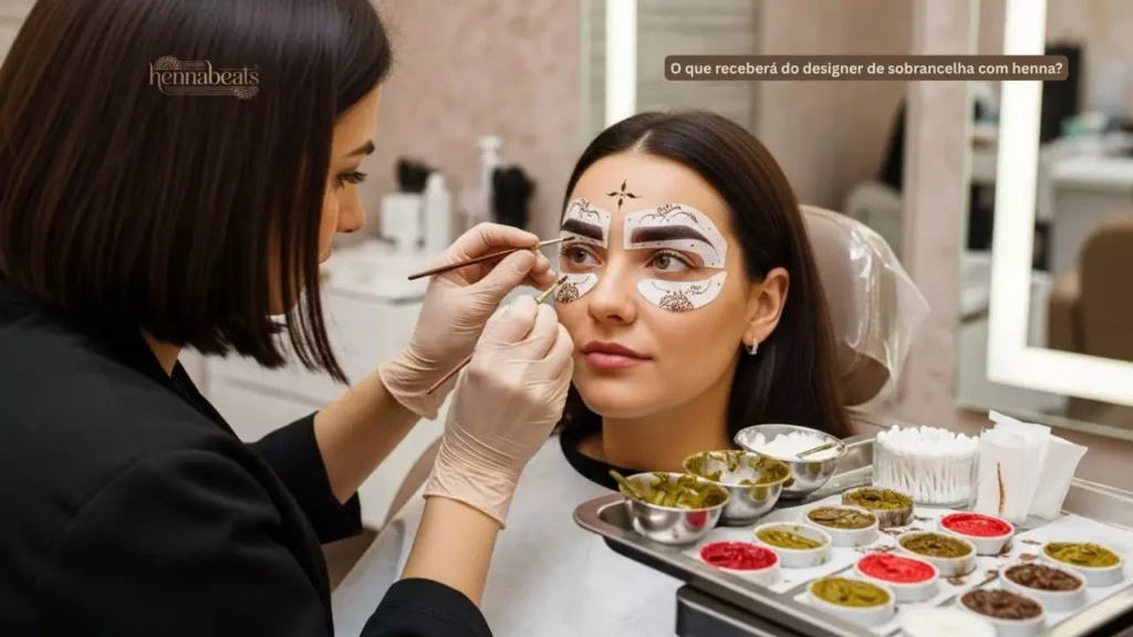 O que receberá do designer de sobrancelha com henna?