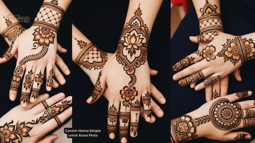 Contoh Henna Simple untuk Acara Pesta