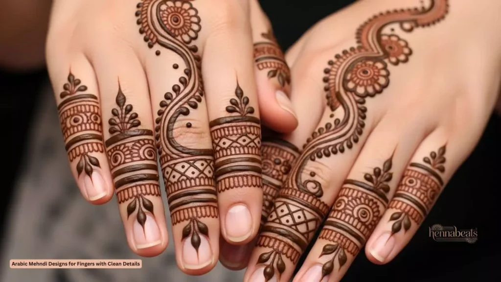 Arabic Mehndi Designs for Fingers with Clean Details