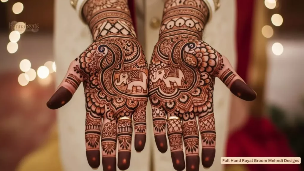 Full Hand Royal Groom Mehndi Designs