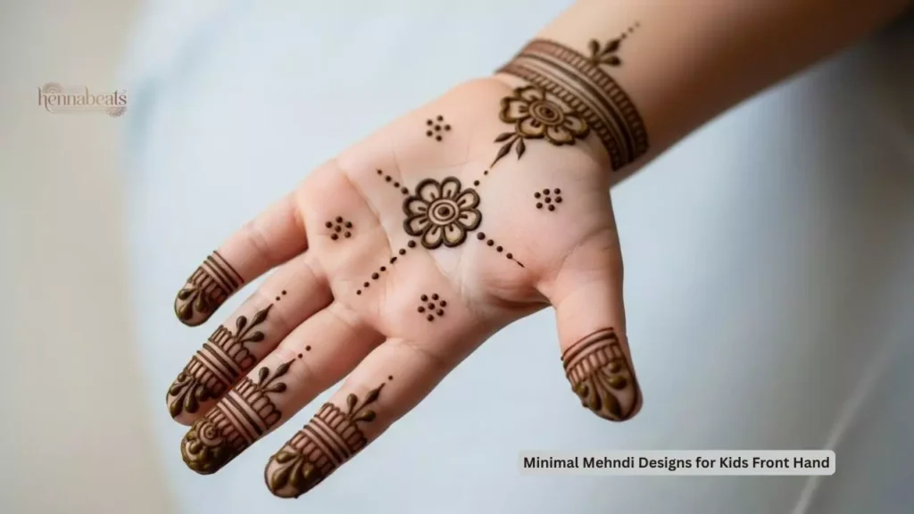 Minimal Mehndi Designs for Kids Front Hand