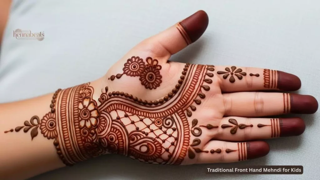 Traditional Front Hand Mehndi for Kids