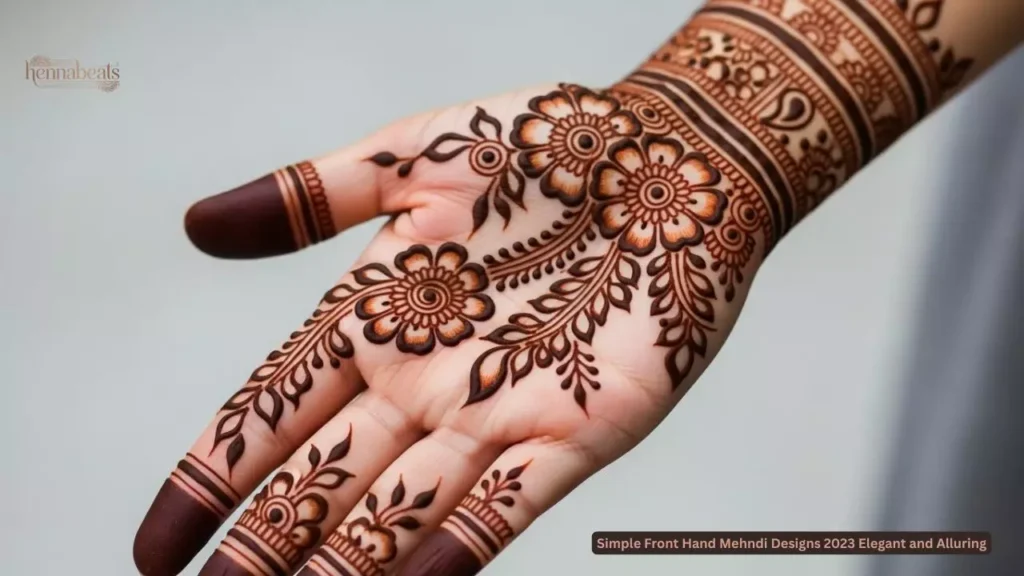 Simple Front Hand Mehndi Designs 2023 Elegant and Alluring