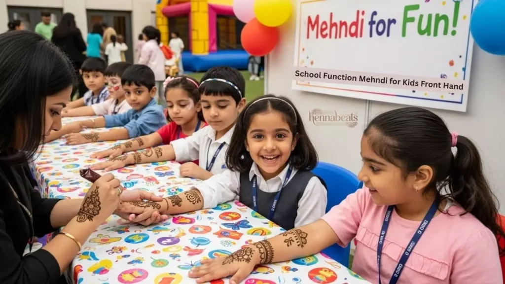 School Function Mehndi for Kids Front Hand