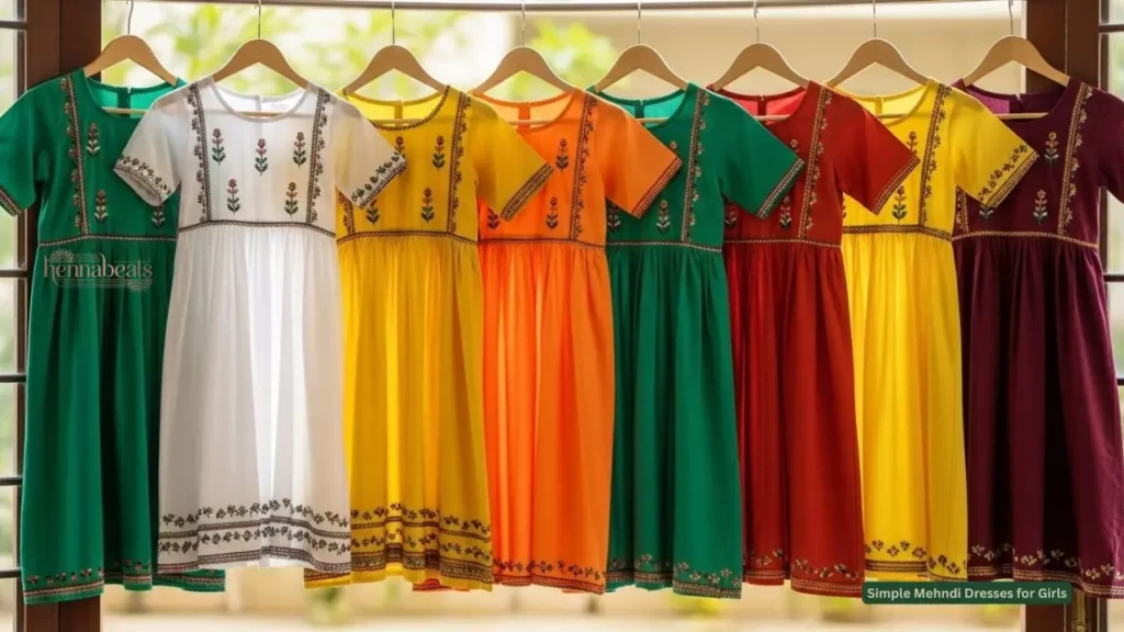 Simple Mehndi Dresses for Girls