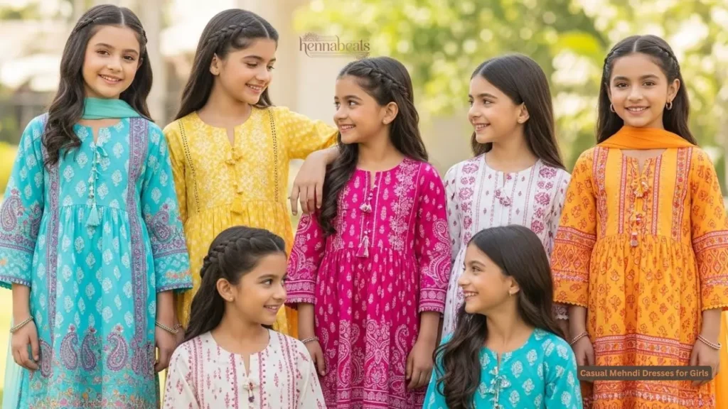 Casual Mehndi Dresses for Girls
