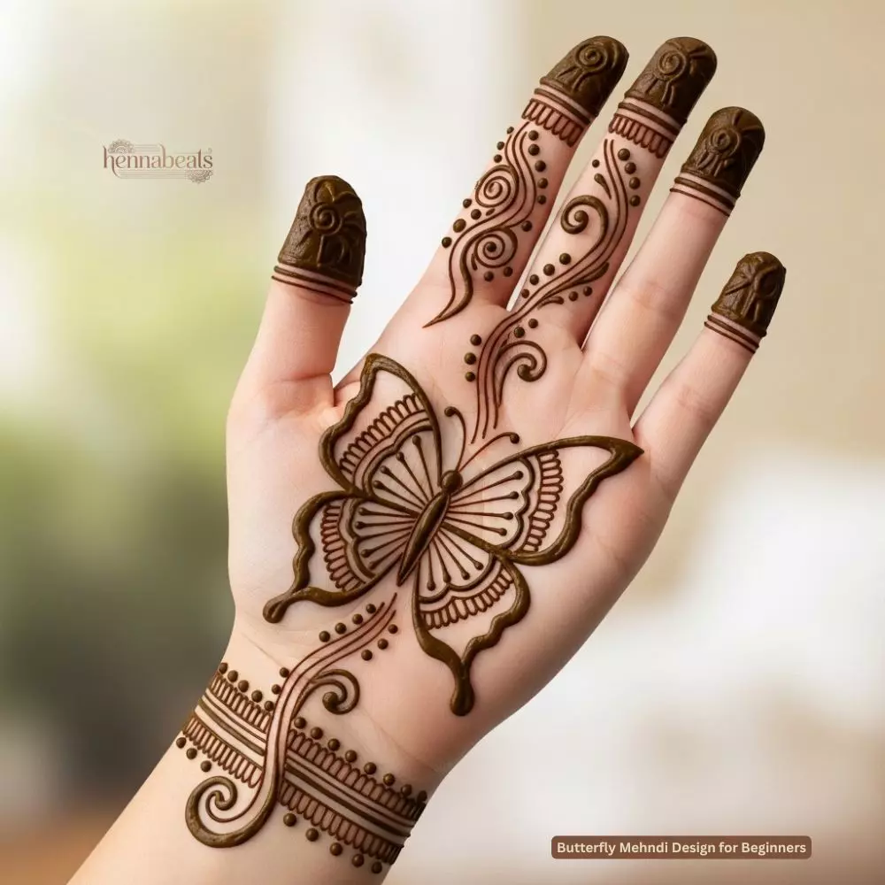 Butterfly Mehndi Design for Beginners