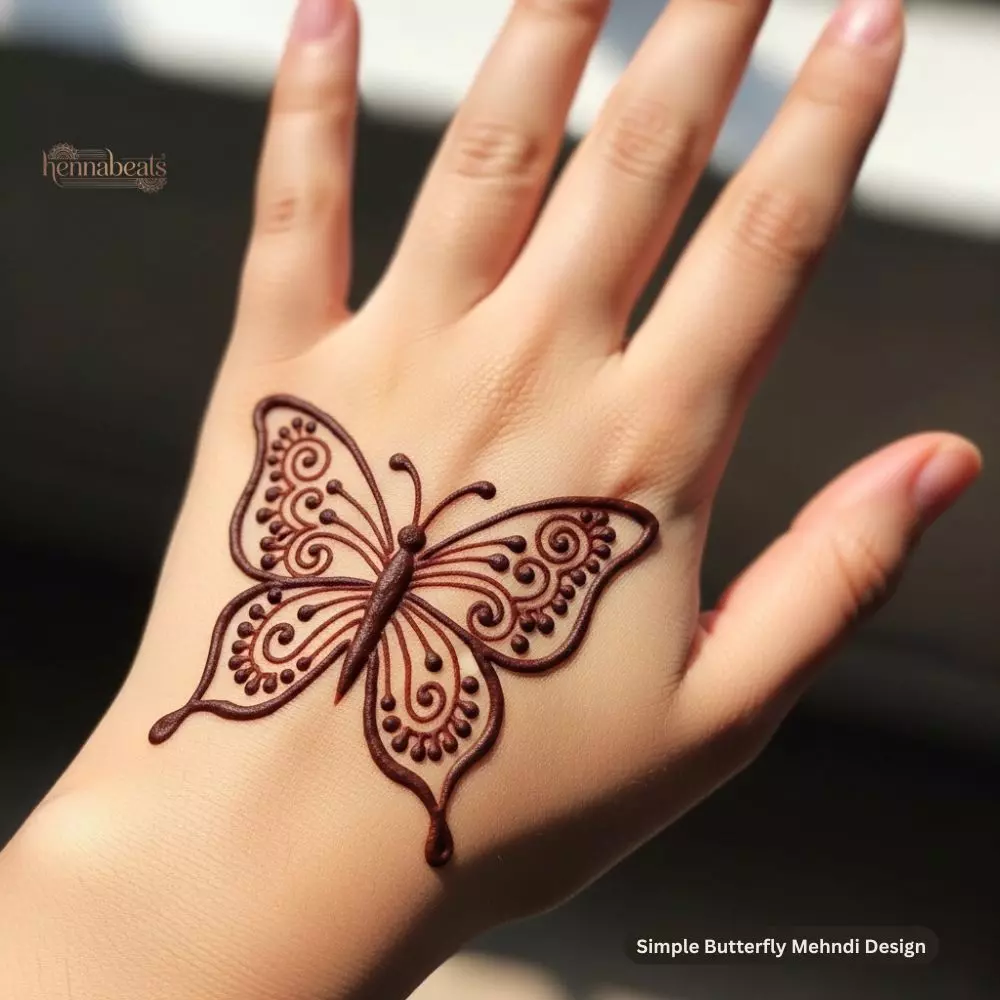 Simple Butterfly Mehndi Design