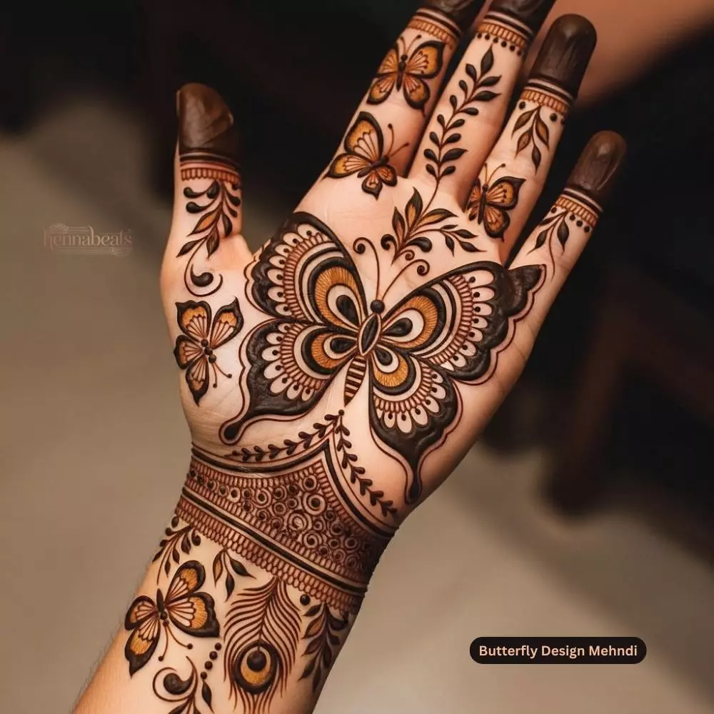 Butterfly Design Mehndi