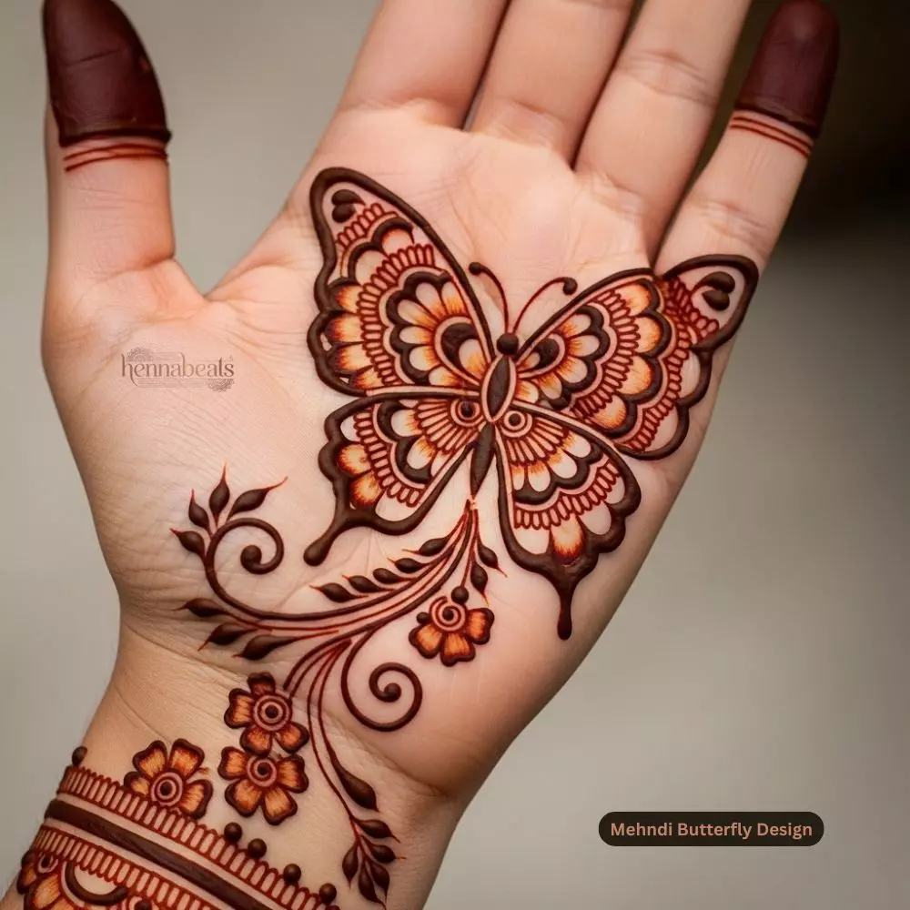 Mehndi Butterfly Design