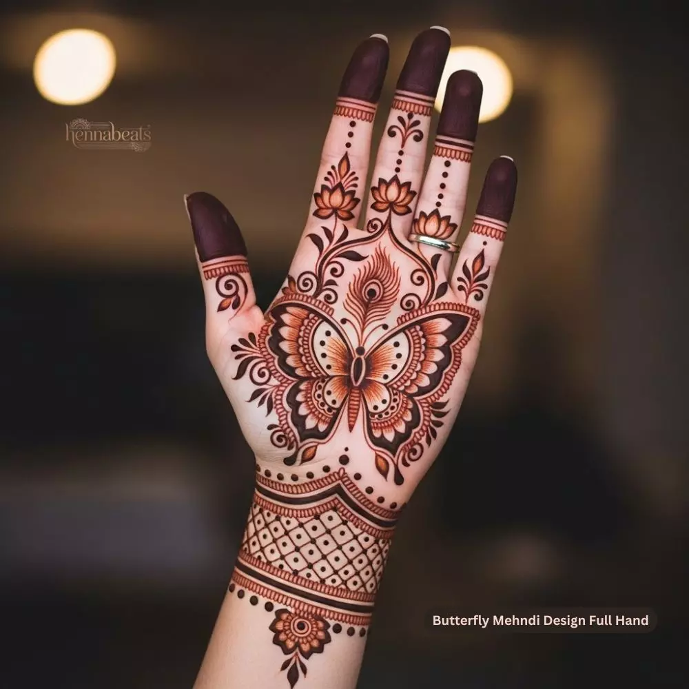 Butterfly Mehndi Design Full Hand