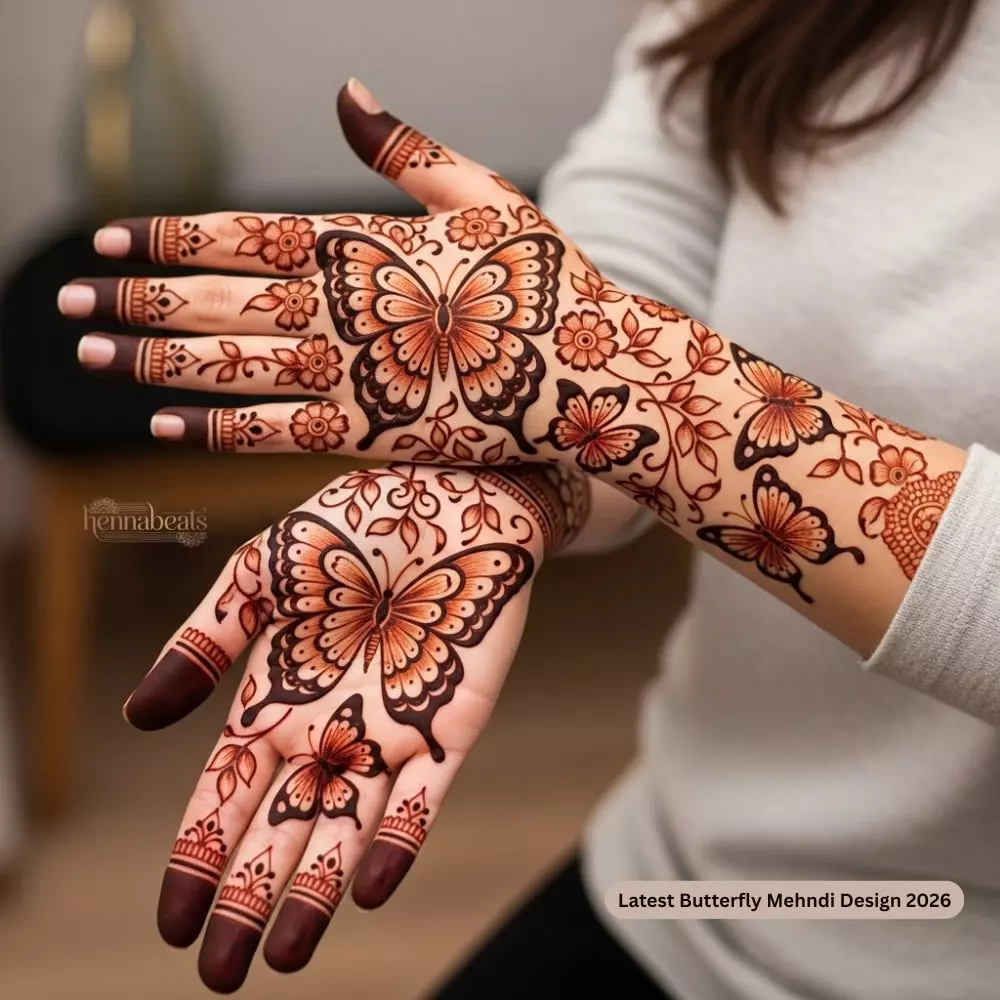 Latest Butterfly Mehndi Design 2026