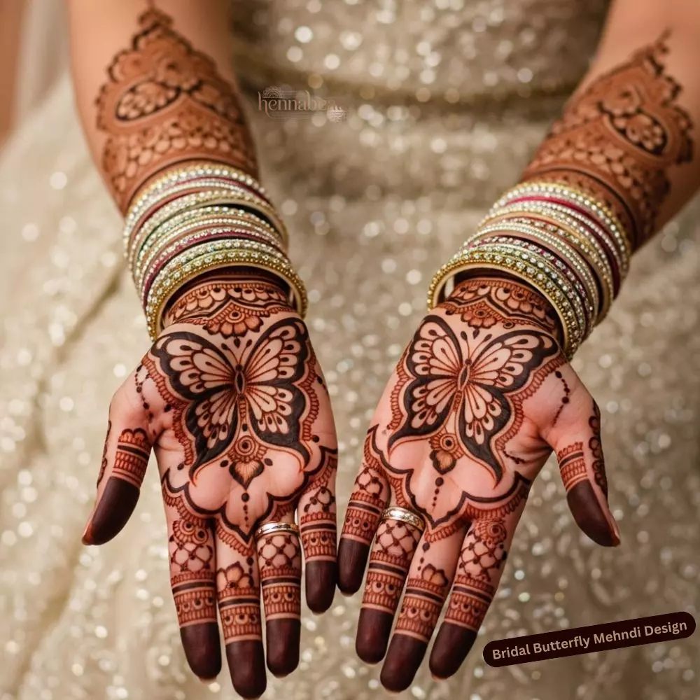 Bridal Butterfly Mehndi Design