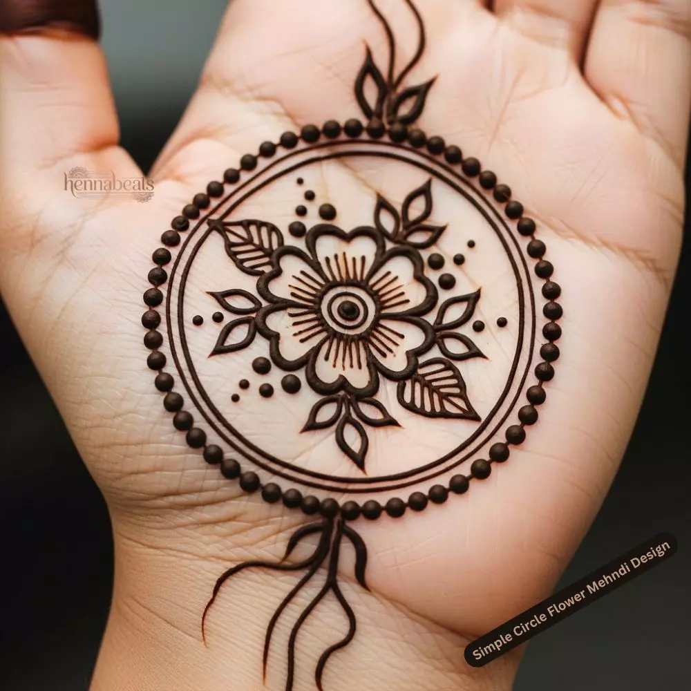 Simple Circle Flower Mehndi Design