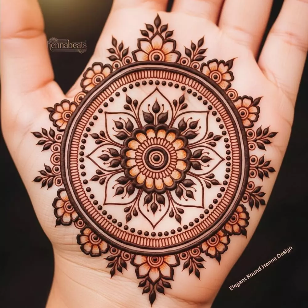 Elegant Round Henna Design