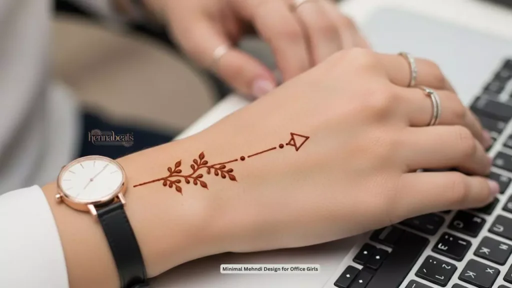 Minimal Mehndi Design for Office Girls
