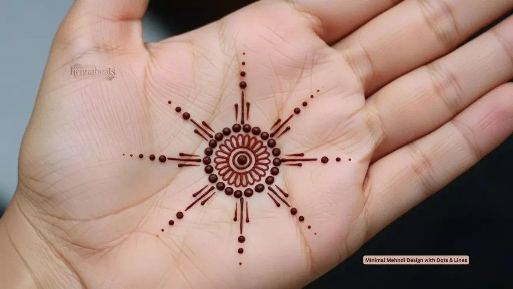 Minimal Mehndi Design with Dots & Lines