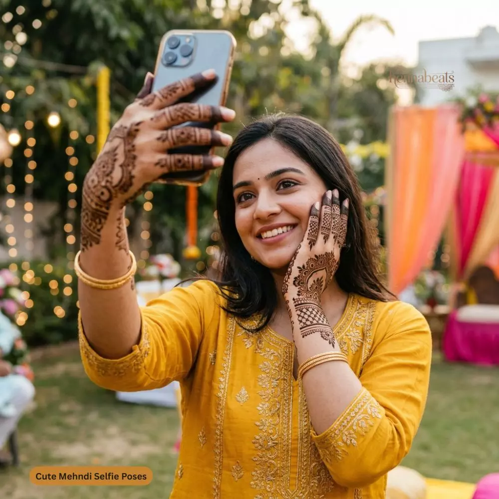 Cute Mehndi Selfie Poses