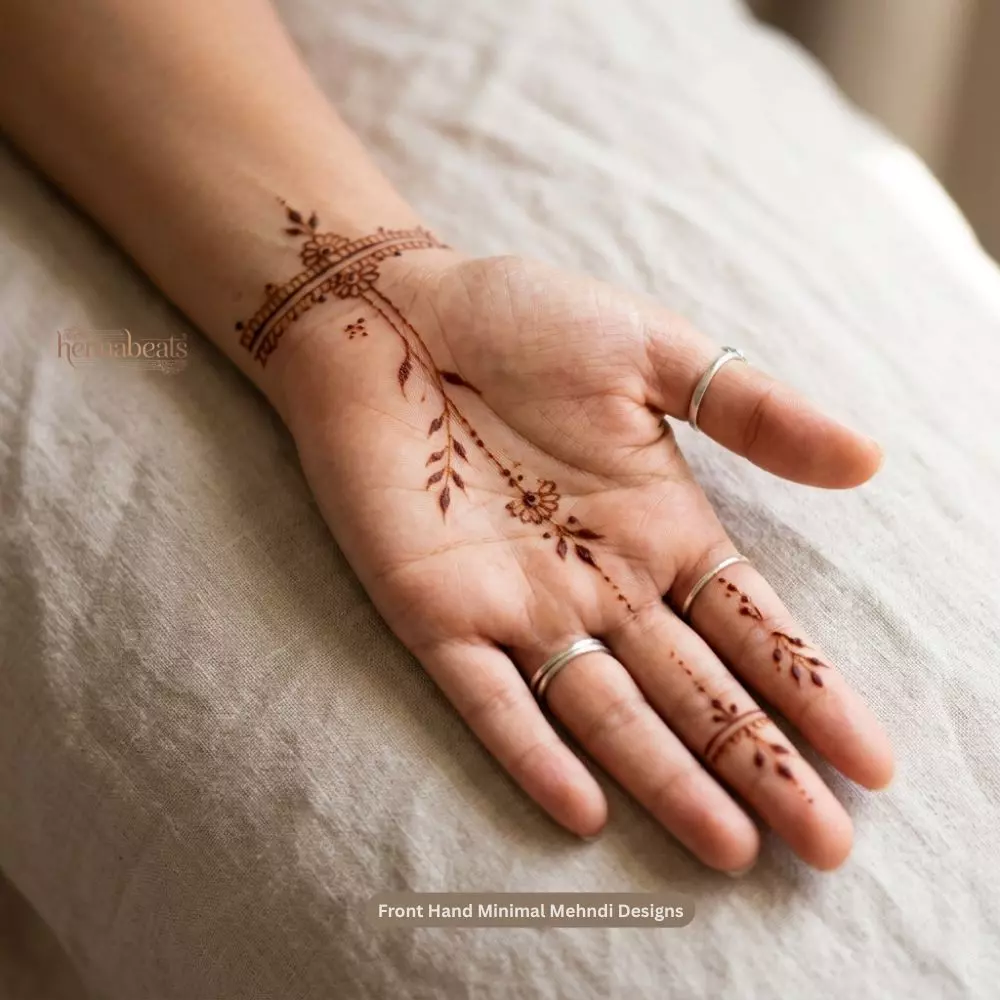 Front Hand Minimal Mehndi Designs