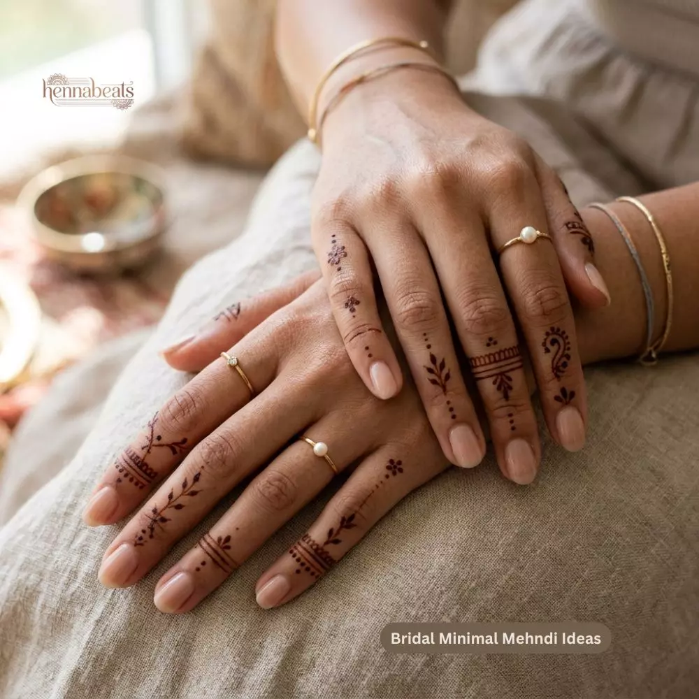 Finger Mehndi Minimal Patterns