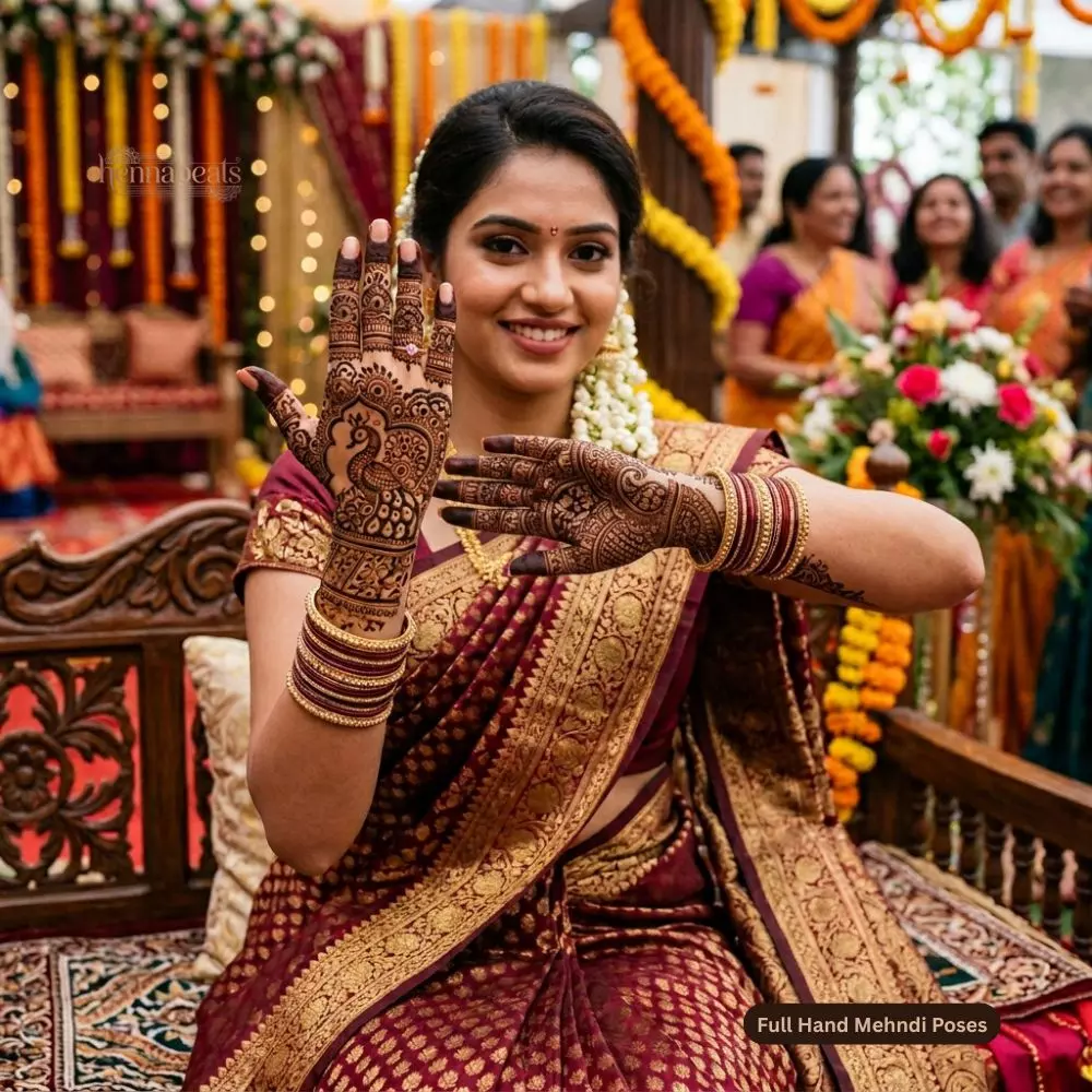 Full Hand Mehndi Poses