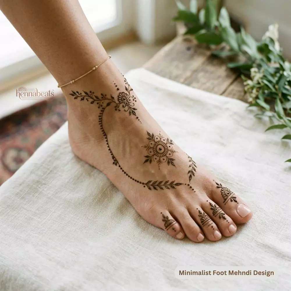 Minimalist Foot Mehndi Design