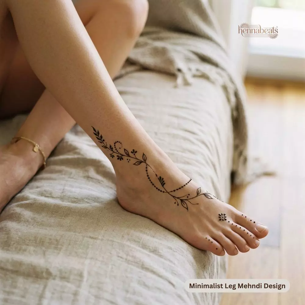 Minimalist Leg Mehndi Design