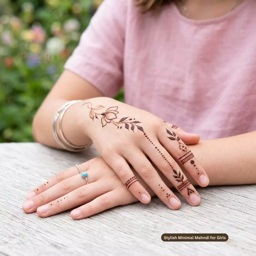 Stylish Minimal Mehndi for Girls