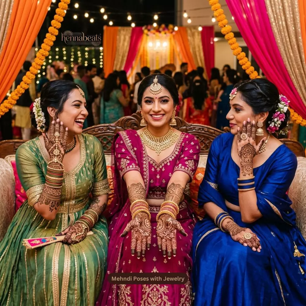 Mehndi Poses with Jewelry