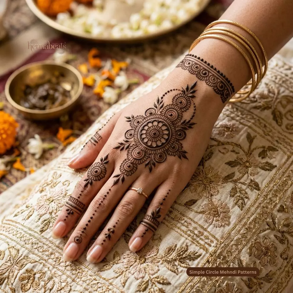 Simple Circle Mehndi Patterns