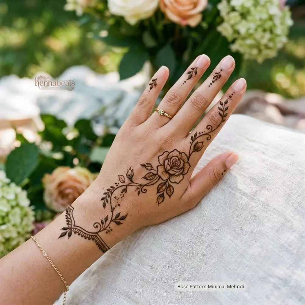 Rose Pattern Minimal Mehndi