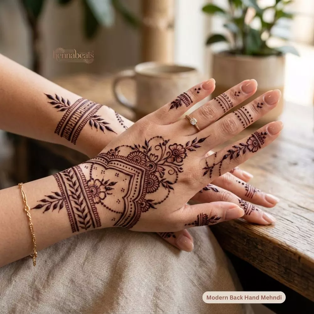 Modern Back Hand Mehndi