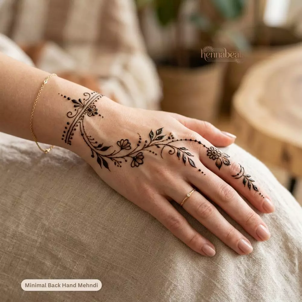 Minimal Back Hand Mehndi