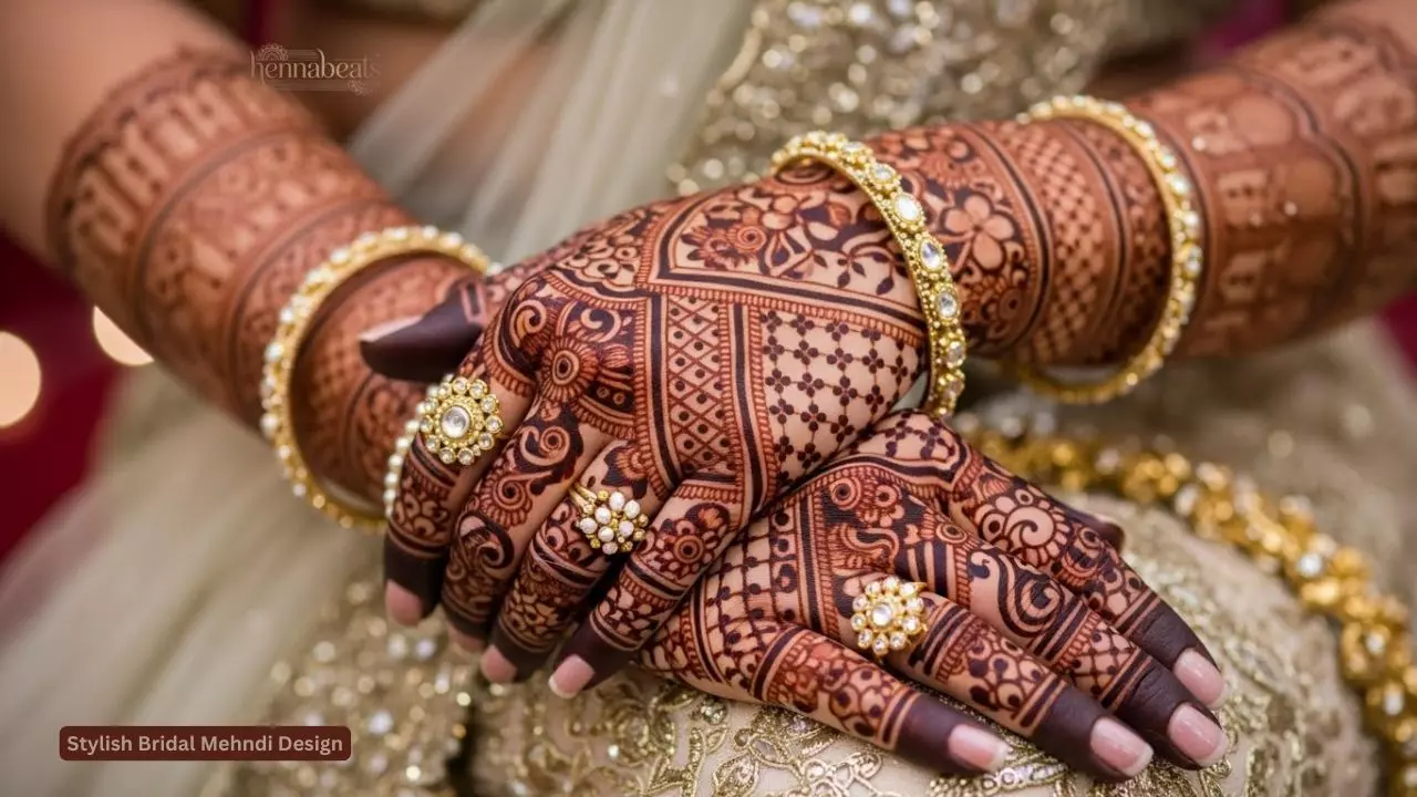 Stylish Bridal Mehndi Design for Elegant Wedding Hands