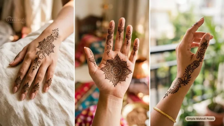 14+ Simple Mehndi Poses for Instagram 2026 (Elegant & Viral Looks)